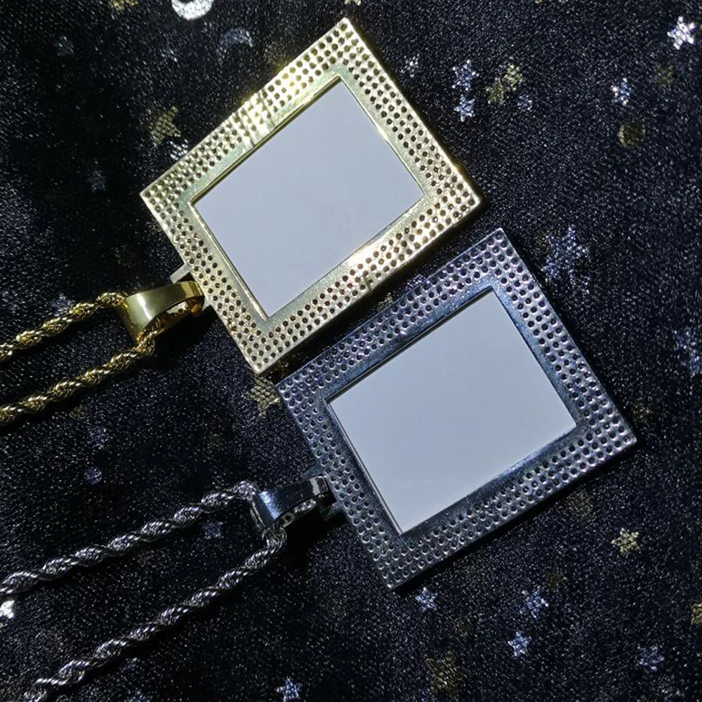 Индивидуальный заказ фото медальоны кулон цепь с 3 мм канат цепь Iced Out кубический циркон мужская хип хоп ожерелье ювелирные изделия подарок