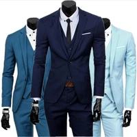 2019 mens fashion three piece suit sets male business casual coat suit jacket waistcoat trousers blazer plus size traje hombre