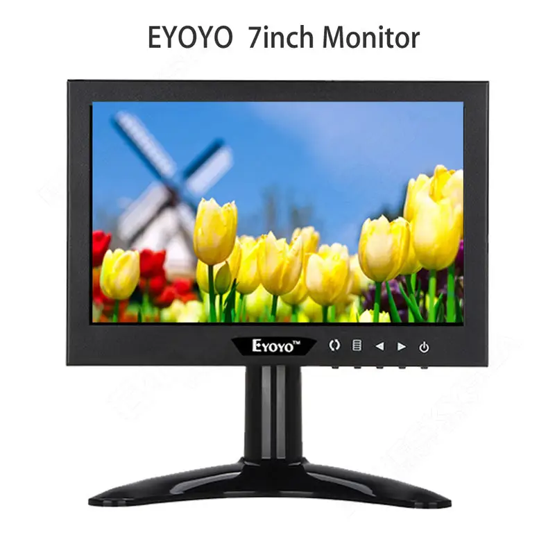 Eyoyo 7 &quotдюймов Мониторы HDML VGA BNC видео audio16: 9 HD 1024*768 Экран для видеонаблюдения DVR