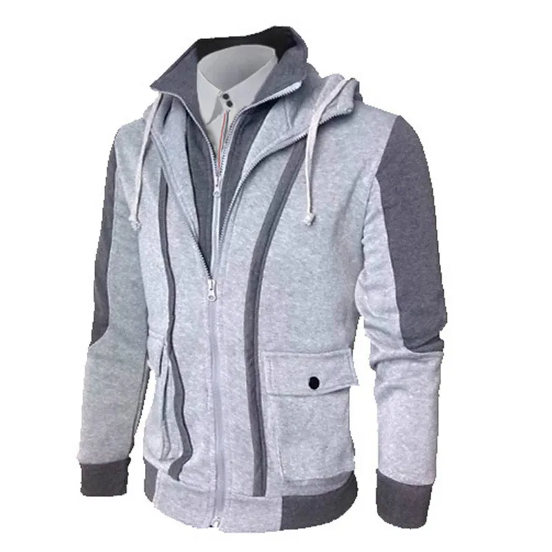 Модный бренд Повседневное Для мужчин толстовки Кофты Slim Fit Уличная двойной