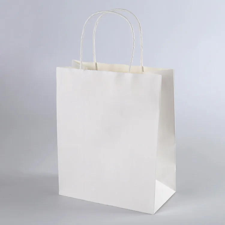 50 шт. 21x15x8 см DIY Многофункциональный мягкий цветной бумажный мешок с ручками Фестиваль подарочная сумка хозяйственные сумки крафт-бумага упаковочная сумка - Цвет: white