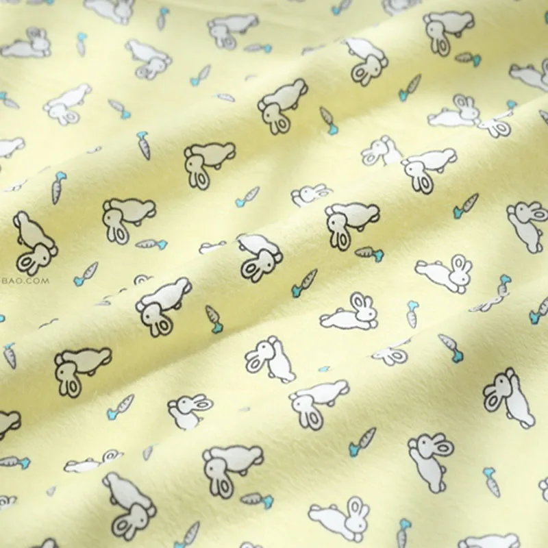 ZY 50x105 см мультфильм белый кролик и редис 100% хлопчатобумажная фланелевая ткань