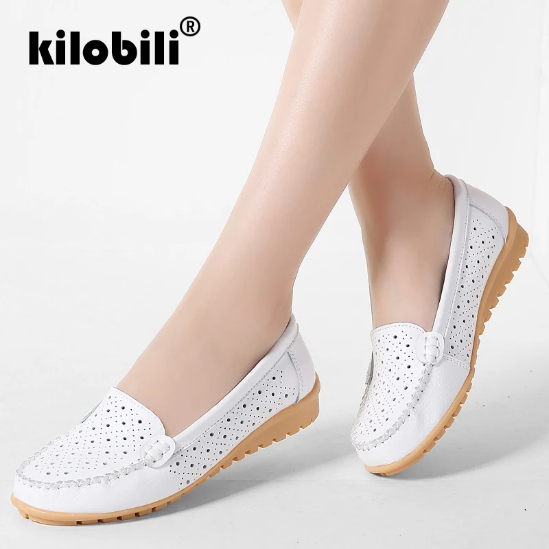 Kilobili/2019 г. летние женские туфли на плоской подошве обувь из натуральной кожи
