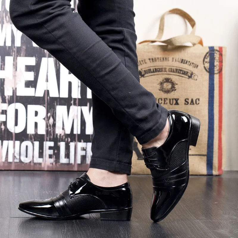 Men Leather Shoes Oxford PU Men's Dress Business Flat Breathable Banquet Wedding 48 | Обувь