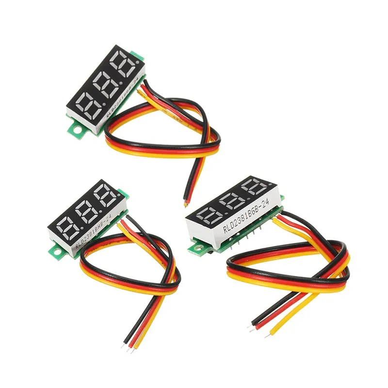 0,28 дюймов Мини цифровой индикатор напряжения DC 0-100 V 3 кабеля с защитой черный/зеленый/красный тестер батареи для модели с дистанционным управлением, для Дронов