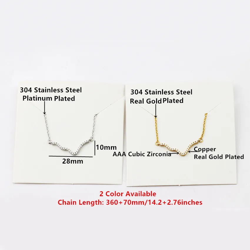 Роскошный бренд фианиты кристаллы подвеска в виде волн ожерелья для женщин со