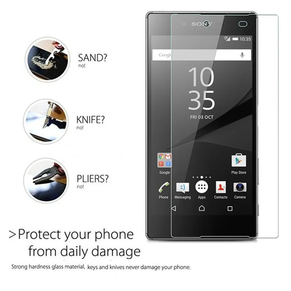 9H Ultra-thin Protective Glass For Sony Xperia M5 Z3 Z5 Compact Screen Protector Tempered XA XA1 X XZ Ultra | Мобильные телефоны и