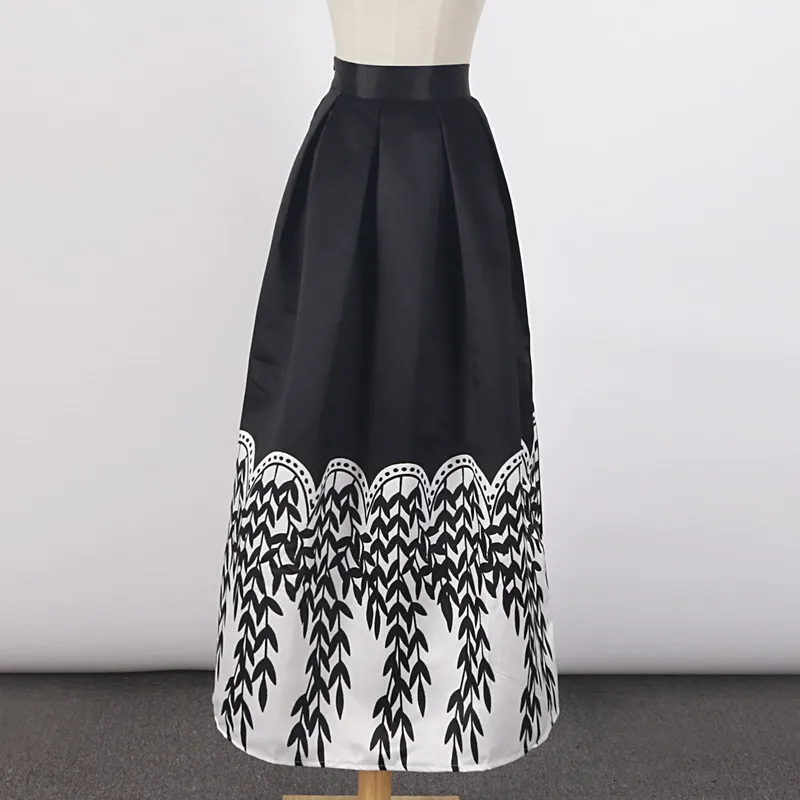 Женская плиссированная юбка макси элегантная винтажная юбка-пачка с принтом ивы