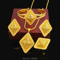 new ethiopian cross jewelry set 24k gold color necklacependantearringringbangle african bridal wedding set