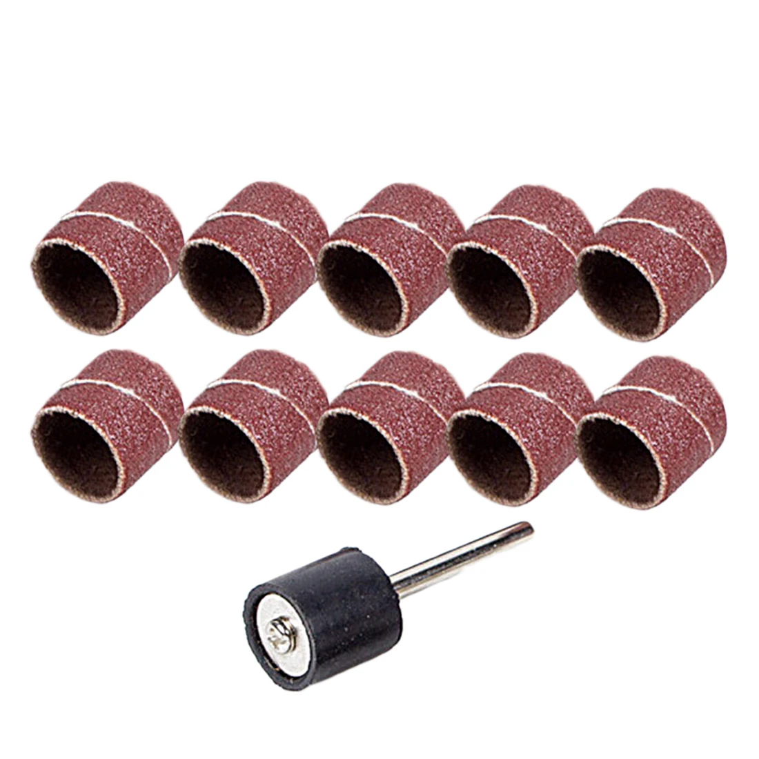 

10Pcs Dremel Accessories Grit 80# Sanding Bands +3.17mm Sander Drum Mandrel Rotary Tool Nail Drill Bits Electrical Tools