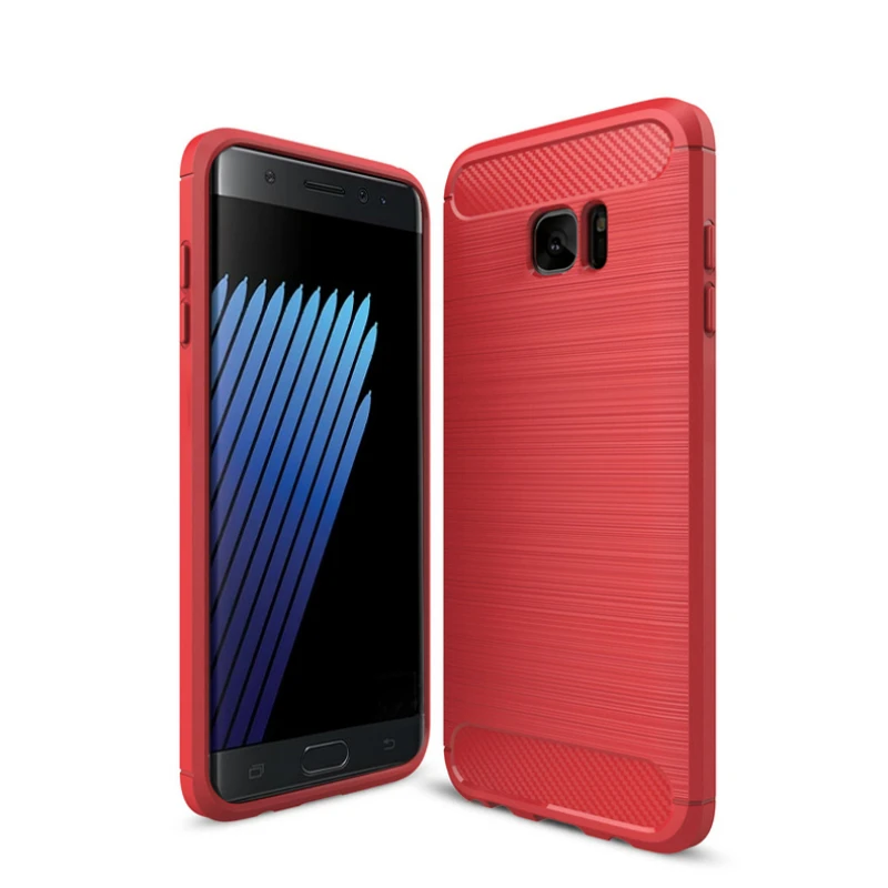 Красный JGKK Мягкий силиконовый чехол из углеродного волокна для samsung Galaxy Note FE Fan Edition Note7 чехол для Galaxy Note 7 NoteFE чехол Coque - Цвет: Красный