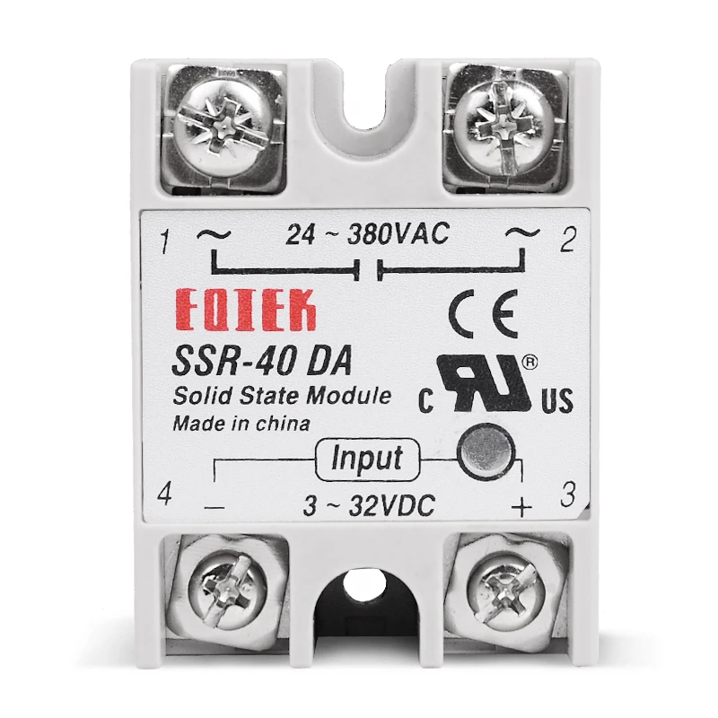 Промышленные Singh фазы твердотельные релейный модуль SSR 40 DA 3-32V 12V DC вход и 24-380VAC 220V 40A AC выходная нагрузка SSR-40DA