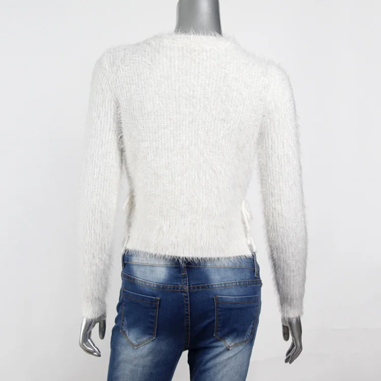 H.SA Autumn winter women sweaters and pullovers korean long sleeve Sexy crop sweater slim solid Mohair jumpers sweter Sext Tops | Женская