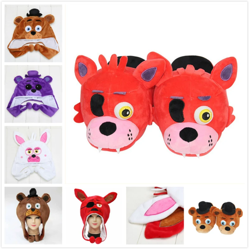 Новинка плюшевые тапочки FNAF Five Nights At Freddy's Фредди фазбер Фокси Мультяшные