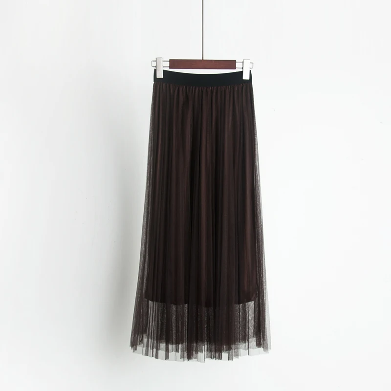 Юбки Женские черный белый цвет для взрослых Тюлевая юбка эластичные Высокая