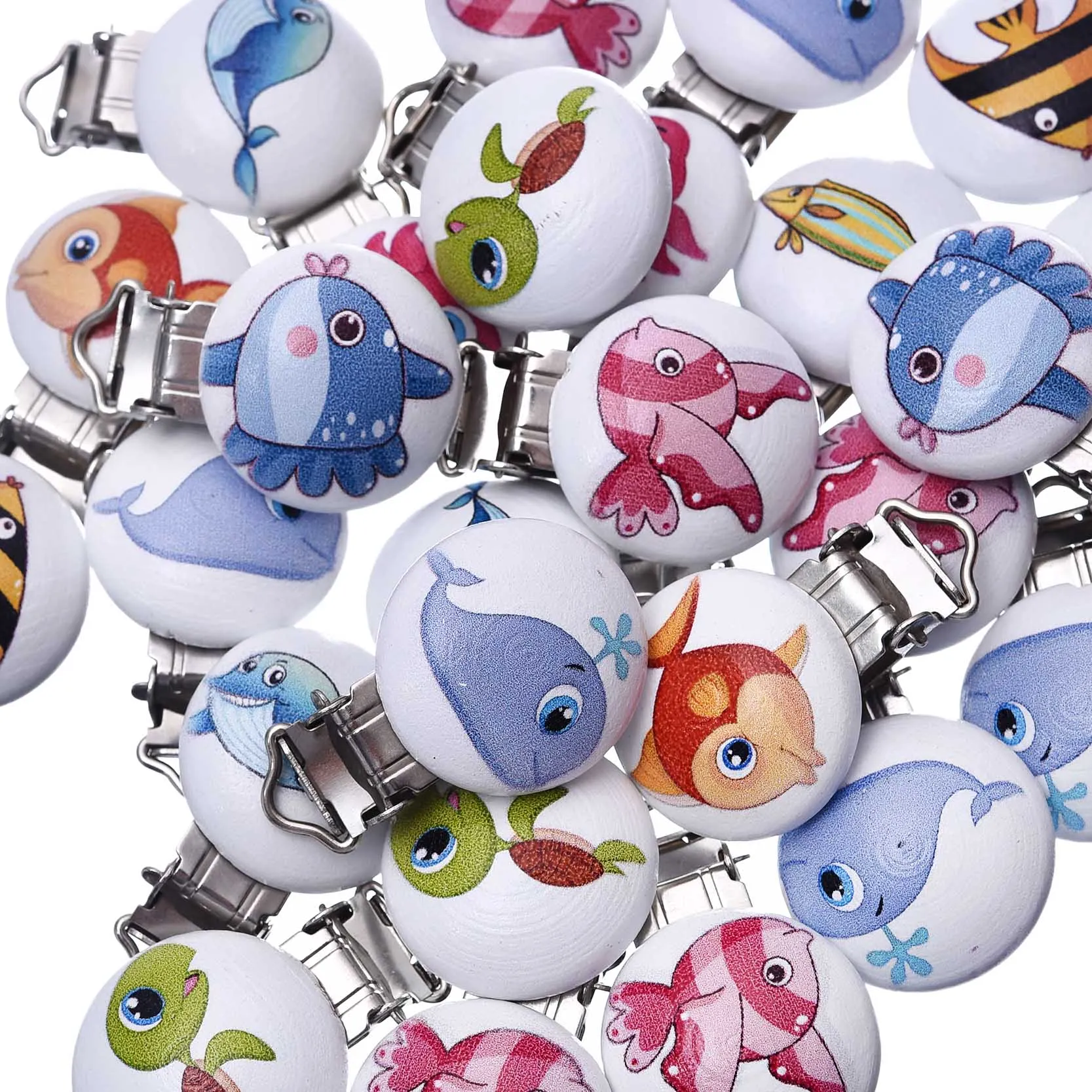 5 шт./лот Рыбы Вышивка крестом картины клипсы для соски Металлические Держатели