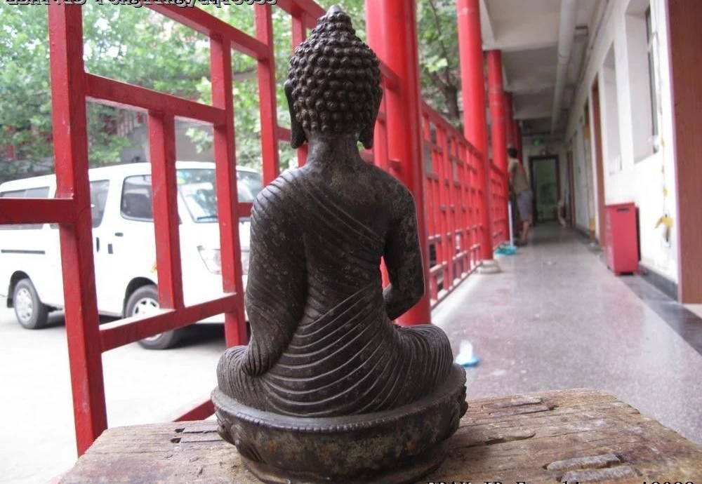 Tibet Old Fane Bronze Copper kasaya Sakyamuni shakyamuni Tathagata Buddha Statue | Дом и сад