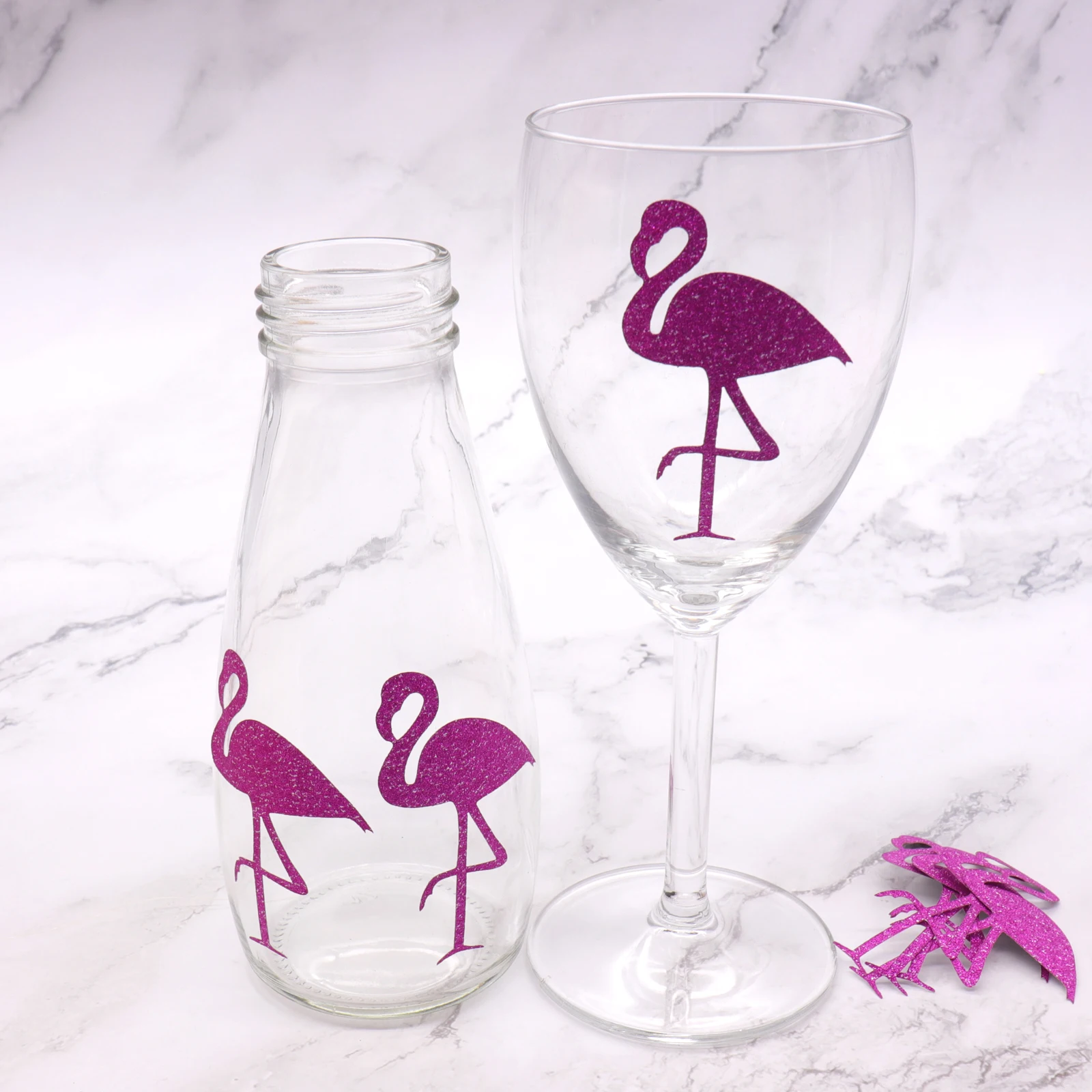

12pcs Wine Glass Flamingo Sticker Flamingo Paper Sticker Hawaii Party Drinking Cup Sticker Bachelorette Party DIY Decoration