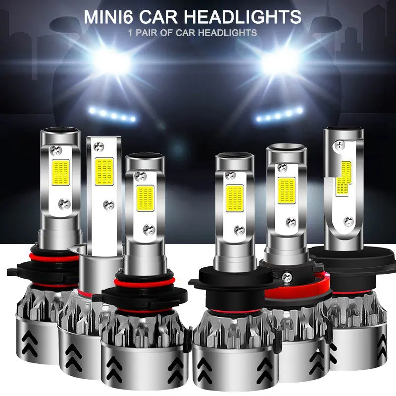 VicTsing 2 шт. 12 В 24 Автомобильные фары H4 LED H7 H1 H11 HB3 HB4 9005 9006 72 Вт 6000 К высокая/низкая