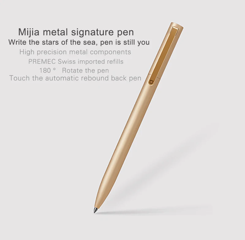 Xiaomi Mijia металлическая подписывающая ручка чернила Япония прочная подписывающая ручка PREMEC гладкая швейцарская MiKuni черная заправка золото серебро