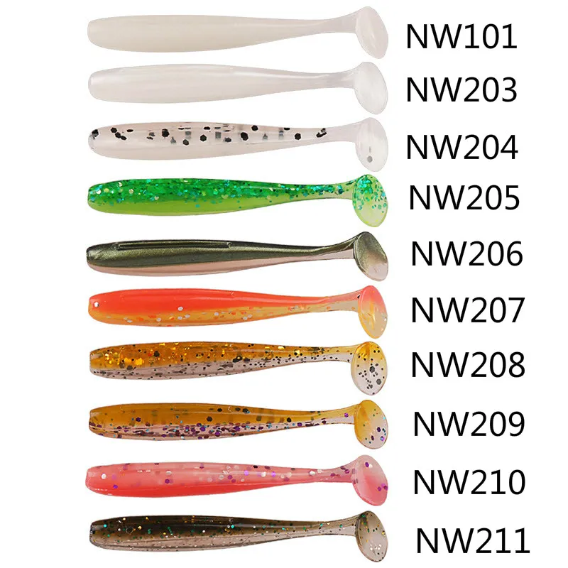 6 шт NOEBY мягкие приманки 9 см 4 5 г T Tail Isca искусственные цельные пластиковые