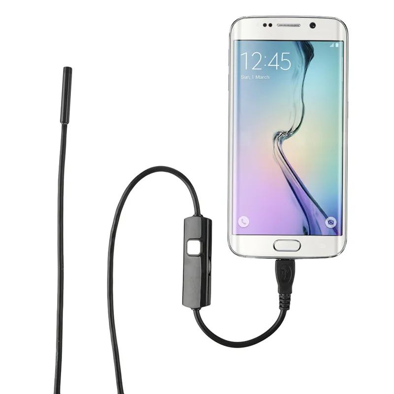 6LED 5 мм камера для осмотра мобильного телефона эндоскоп Micro USB Android телефон 1 м 2 3