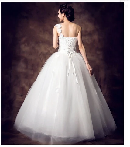 2014 sexy white/ivory one shoulder wedding dress bridal custom size | Свадьбы и торжества