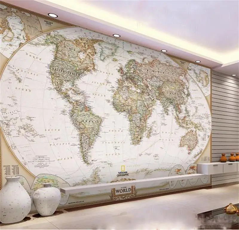 Пользовательские 3d Фото Обои номер Фреска нетканые обои geographic world индикация