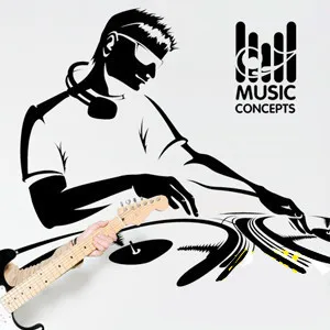 

Musician DJ disco bar against white wall stickers window stickers glass stickers self-adhesive wallpaper wallpaper