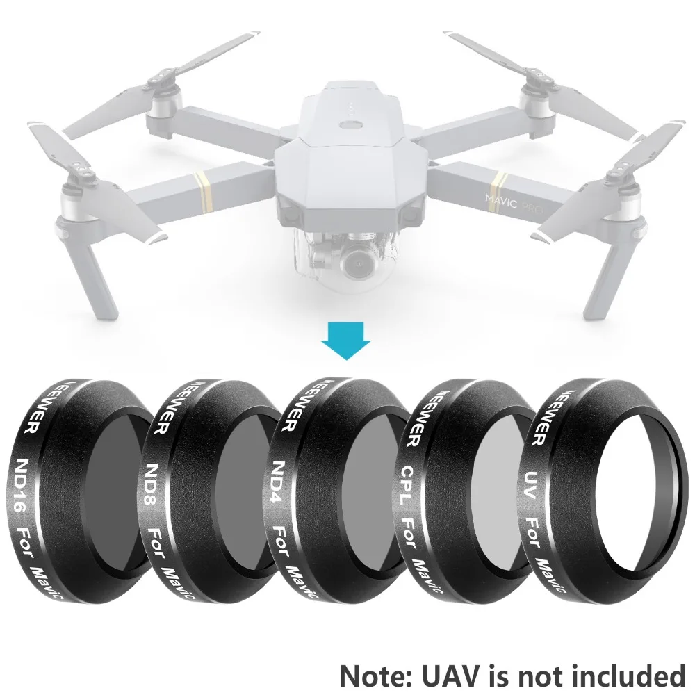 Neewer набор фильтров с многослойным покрытием для дрона квадрокоптера DJI Mavic Pro: UV CPL