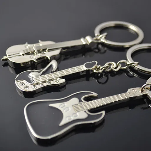 

Gift musical instruments violin guitar personalized key chain male women's logo