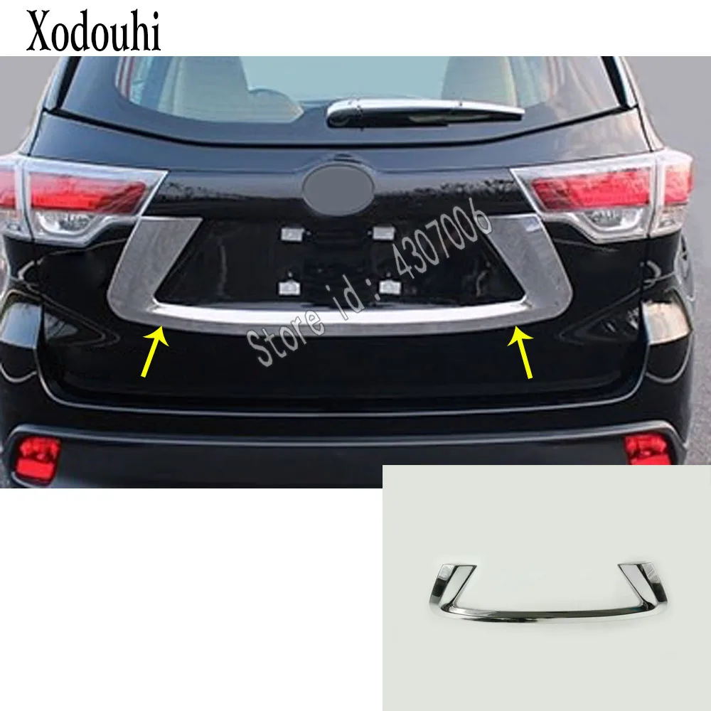 Для Toyota Highlander 2018 2019 2020 Автомобильная ABS хромированная накладка на заднюю дверь задний бампер рамка багажник 1