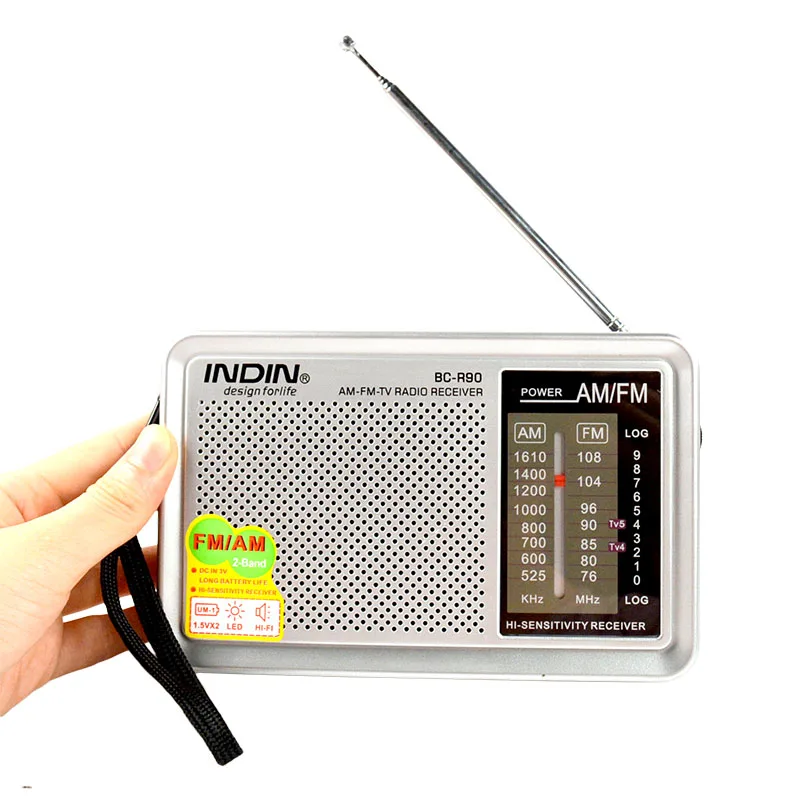 Portable Slim Universal AM/FM Receiver Radio Antenna Built in Speaker BC-R90 | Электроника