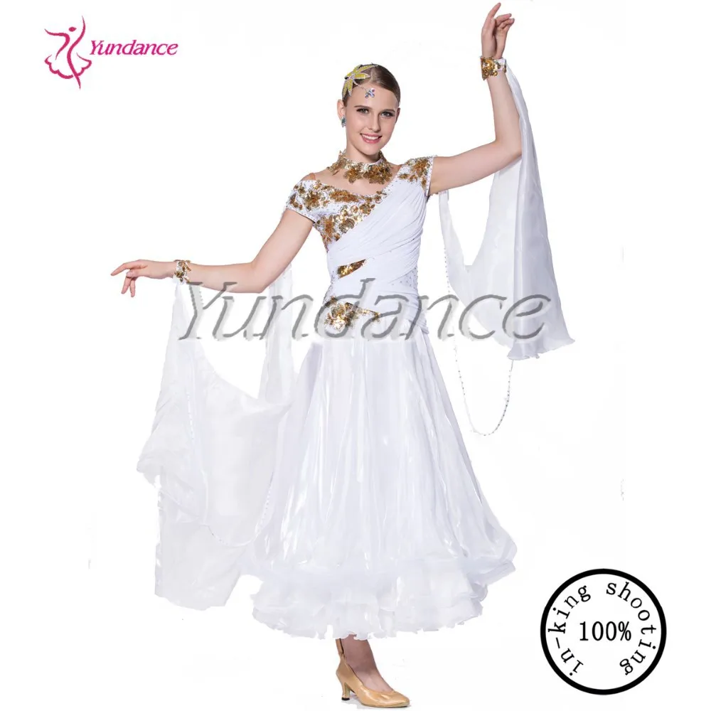 

Hot sale international standard ballroom classy white dress B-11758