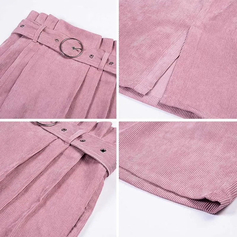 MQ Women Sexy Skirts 2019 Summer Female Bottom Sashes Pocket High Waist Bodycorn Solid Fashion Pink Midi For Festa | Женская одежда