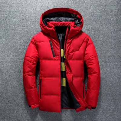 VROKINO New In Thick Winter Warm Down Jacket Men's Casual High Quality White Duck Down Jacket Men's Parker Coat M-3XL - Цвет: red