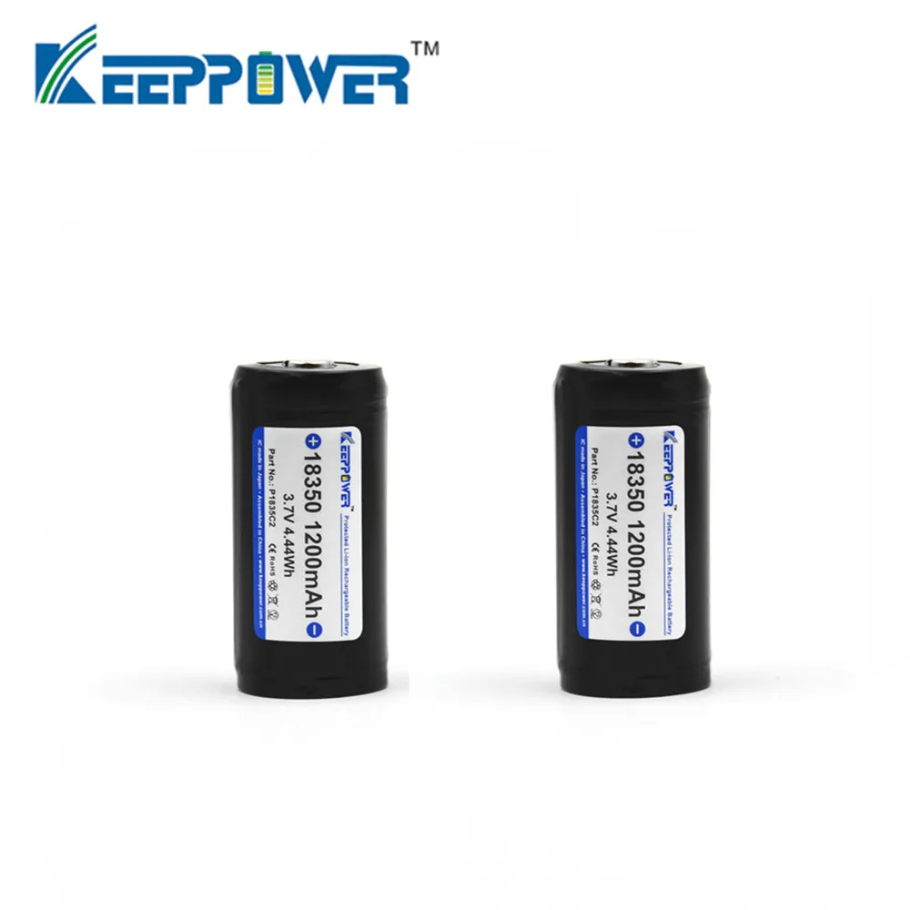 2 шт. аккумулятор KeepPower 1200 мАч 18350 P1835C2 литий-ионный с защитой Прямая поставка