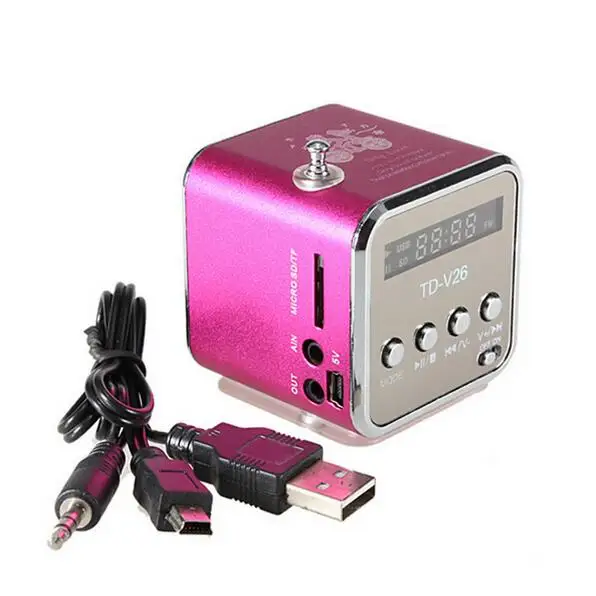 Портативный Micro USB стерео Динамик TD-V26 fm Радио мини parlantes Компьютерные колонки