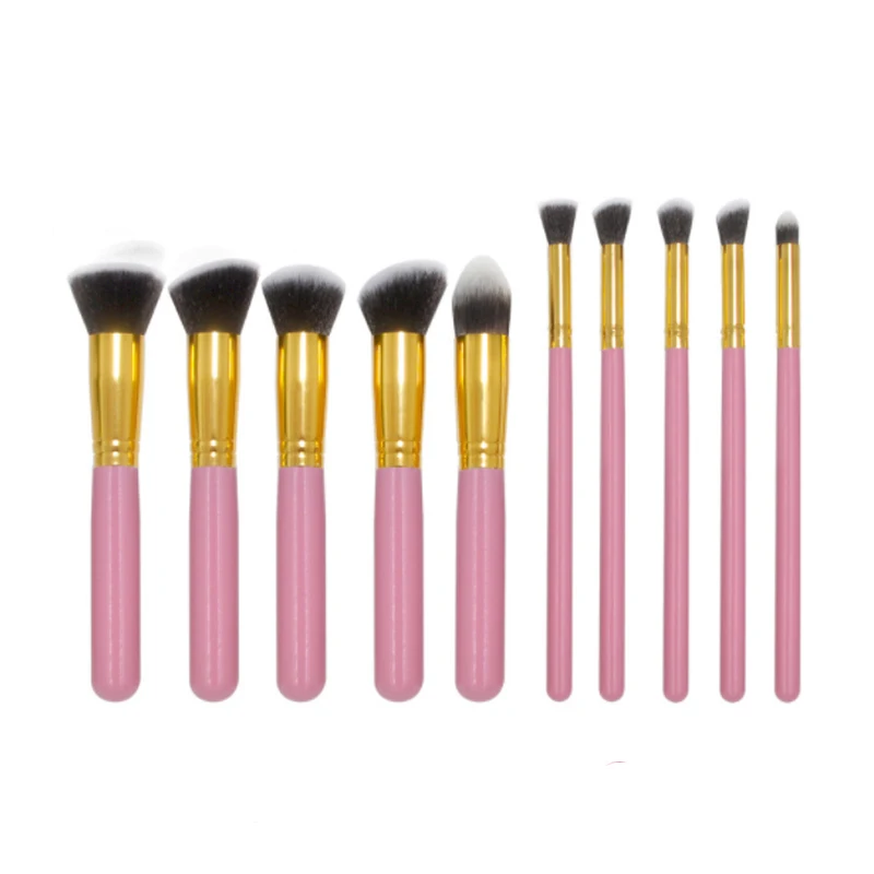 

10pcs Premium Makeup Brush Set Kit Tool Include Synthetic Kabuki Cosmetics Foundation Blending Blush Eyeliner Face Powder Brush