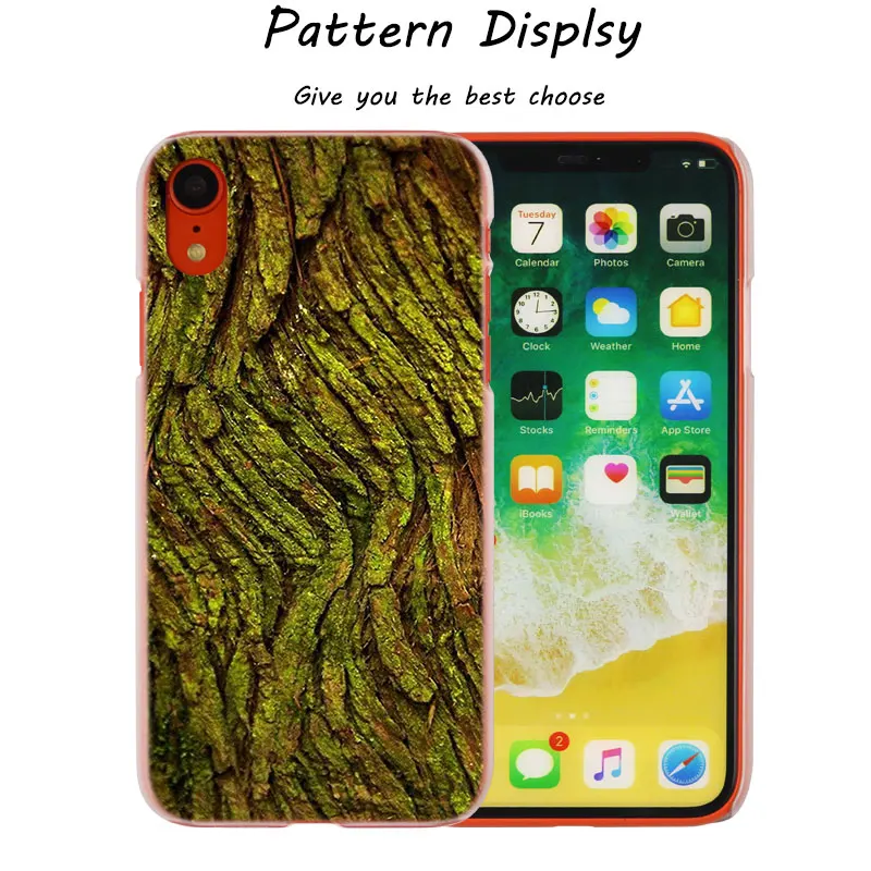 Binful модный прозрачный жесткий чехол для телефона с текстурой дерева iPhone X XS Max XR 8 7