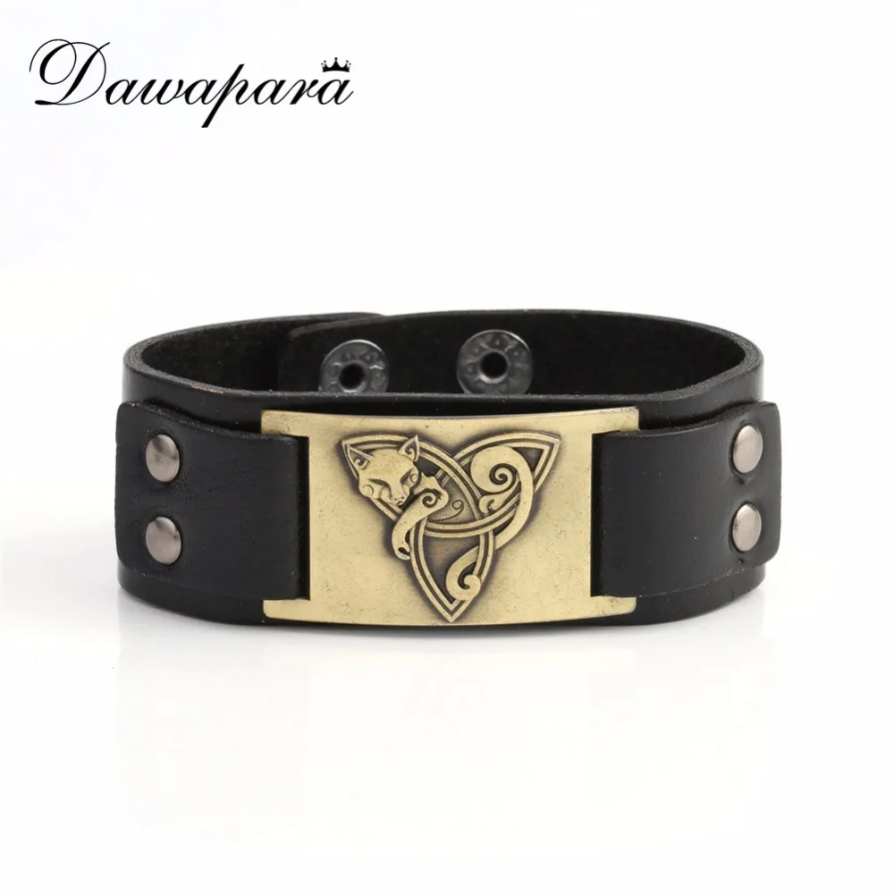 Женские браслеты из натуральной кожи с узелком троица и лисицей|leather bracelet|genuine