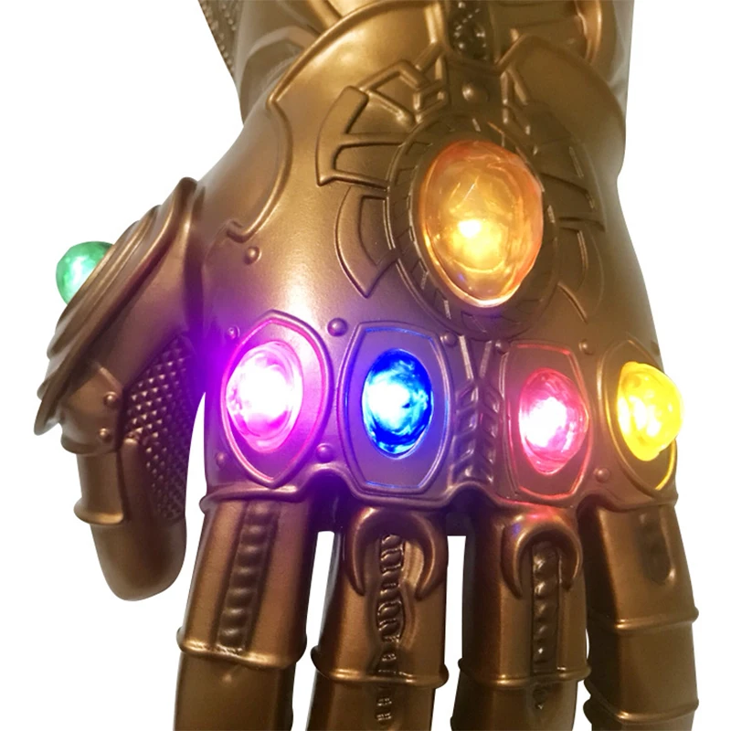 Marvel Мстители эра Альтрона Косплей Железный человек перчатка со светодиодный светильник ПВХ игрушки подвижные фигурки для детей игрушка для детей и взрослых