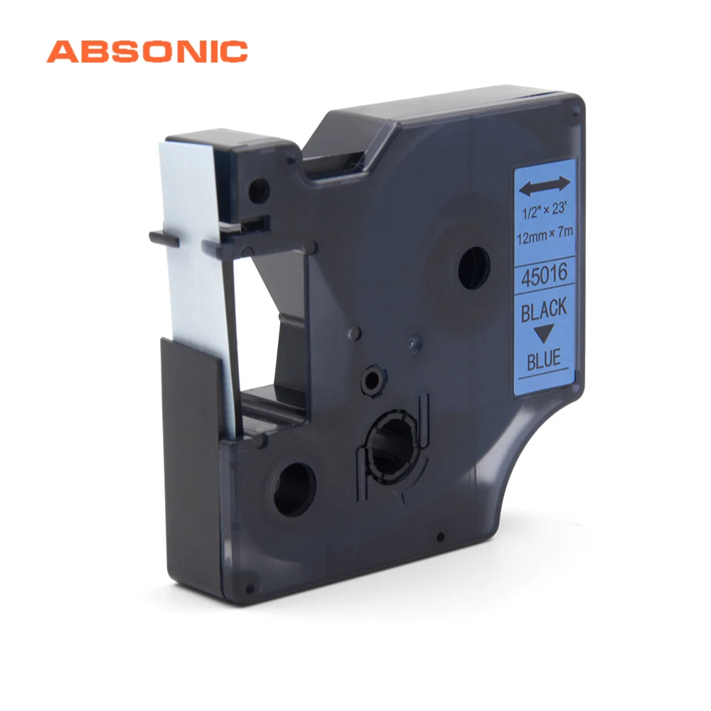 Absonic 1 шт. 45016 A45016 совместимый с Dymo D1 Manager 12 мм черный на голубом принтере ленты