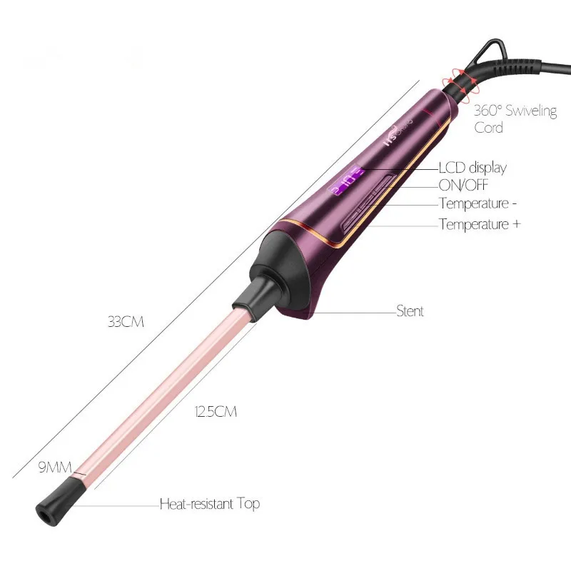 

Professional Hair Curling Iron Hair Curler Waver Pear Flower Cone Electric Curling Wand Roller Beauty Styling Tools LED Display