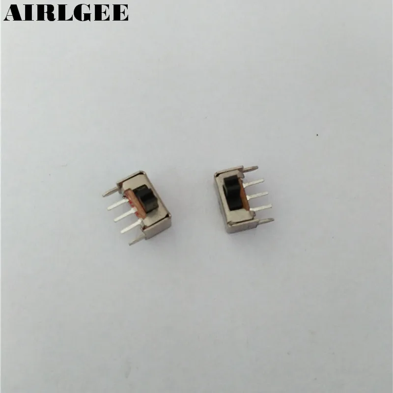 100 шт. AC 250V 3A 2 положения 3Pins SPDT Мини PCB крепление прямой угол слайд-переключатель |