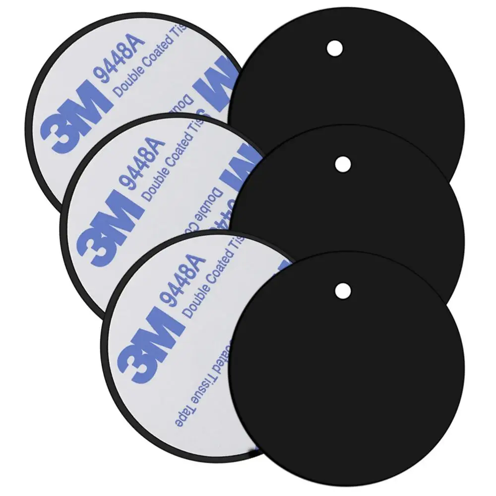 6pcs Round Автомобильный держатель для телефона, металлическая пластина, магнитная наклейка, подставка для телефона, магнитное крепление, металлическая пластина, железный лист, магнитный держатель для мобильного телефона в автомобиле - Цвет: 6pcs Round