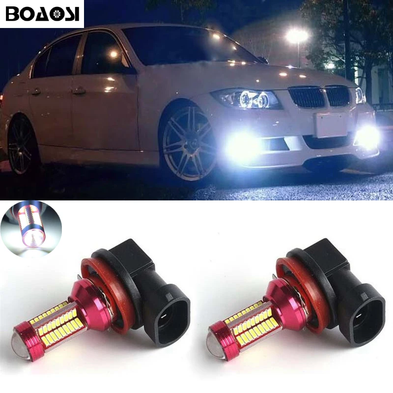 BOAOSI 2x 9006/HB4 светодиодный Samsung 4014 SMD проектор Противотуманные фары DRL 12 Вт для BMW E63 E64
