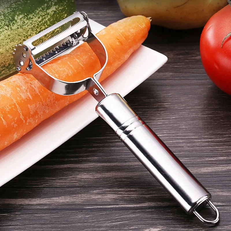 Нож для чистки фруктов. Резка для чистки картофеля. Multi Peeler 2в1 деревянная. Fissman Stainless Steel Peeler with 2 Blades.