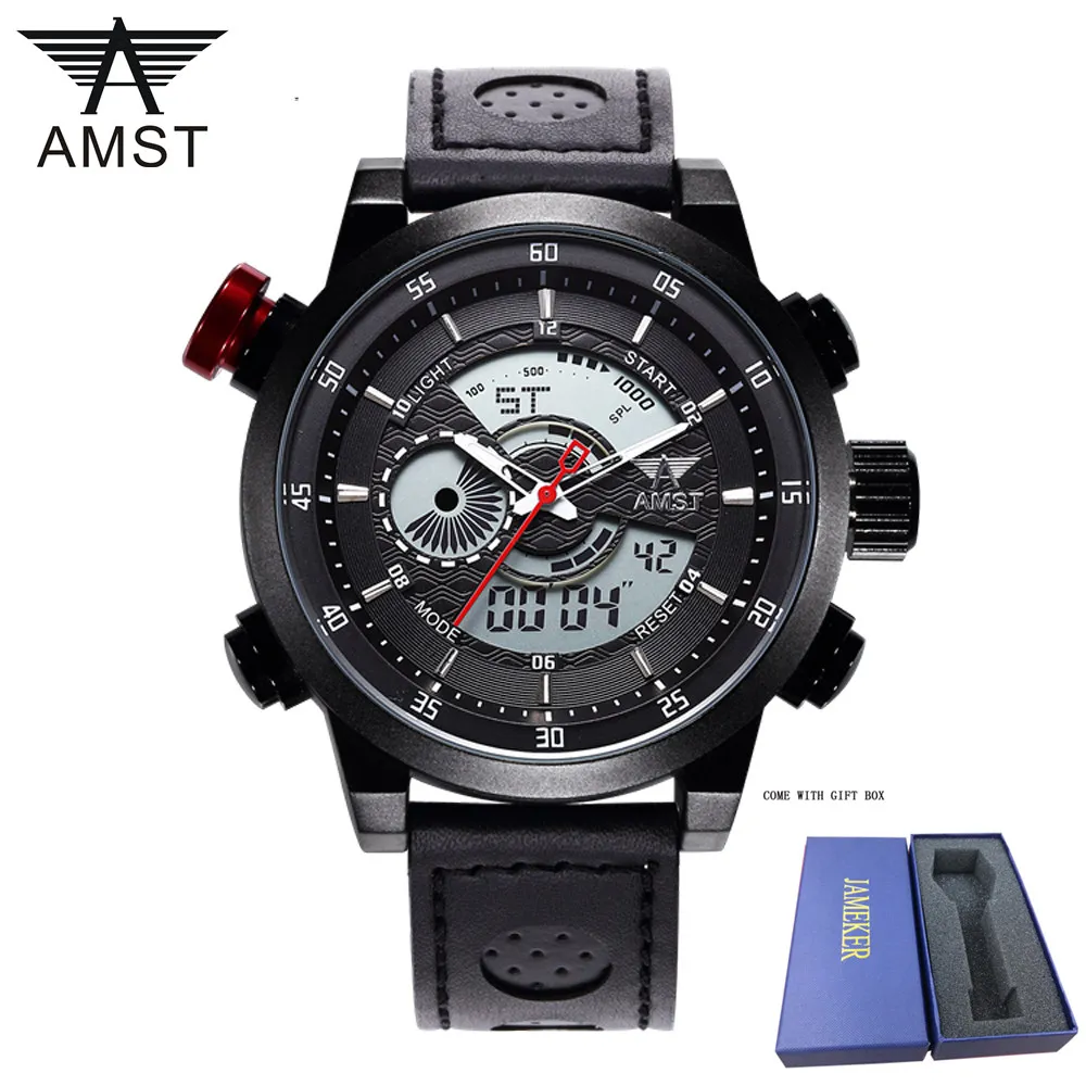 AMST новые мужские часы синие спортивные светодиодный цифровой 50 м