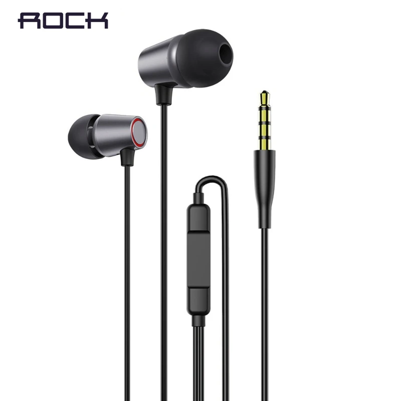 Спортивные наушники-вкладыши ROCK с разъемом 3 5 мм Высококачественная Hi-Fi